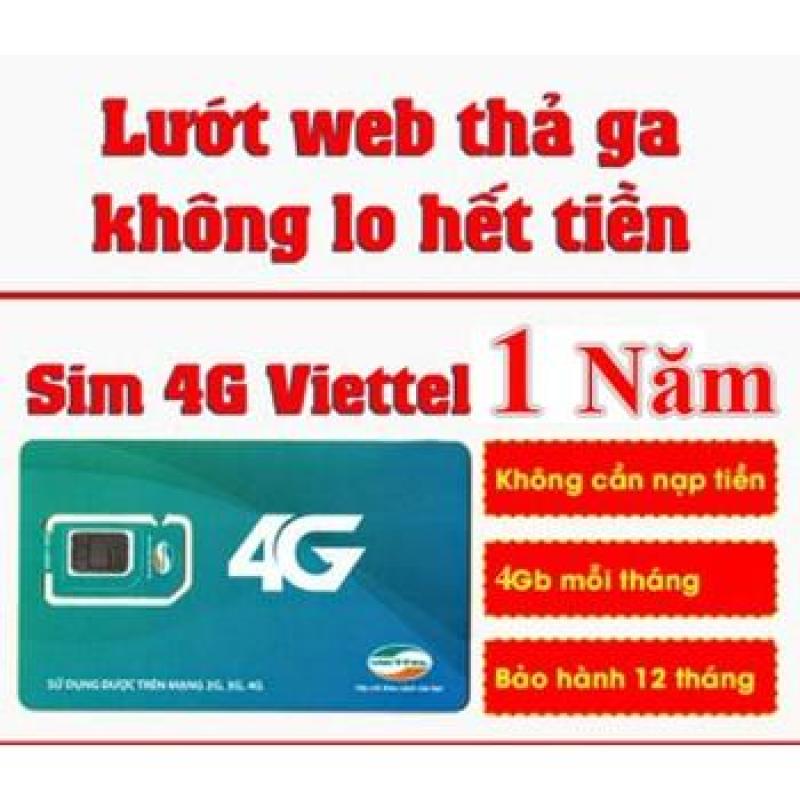 SIM 4G VIETTEL TRỌN GÓI 1 NĂM - SIM 4G VIETTEL KHUYẾN MẠI 48GB truy cập internet chuẩn 4g