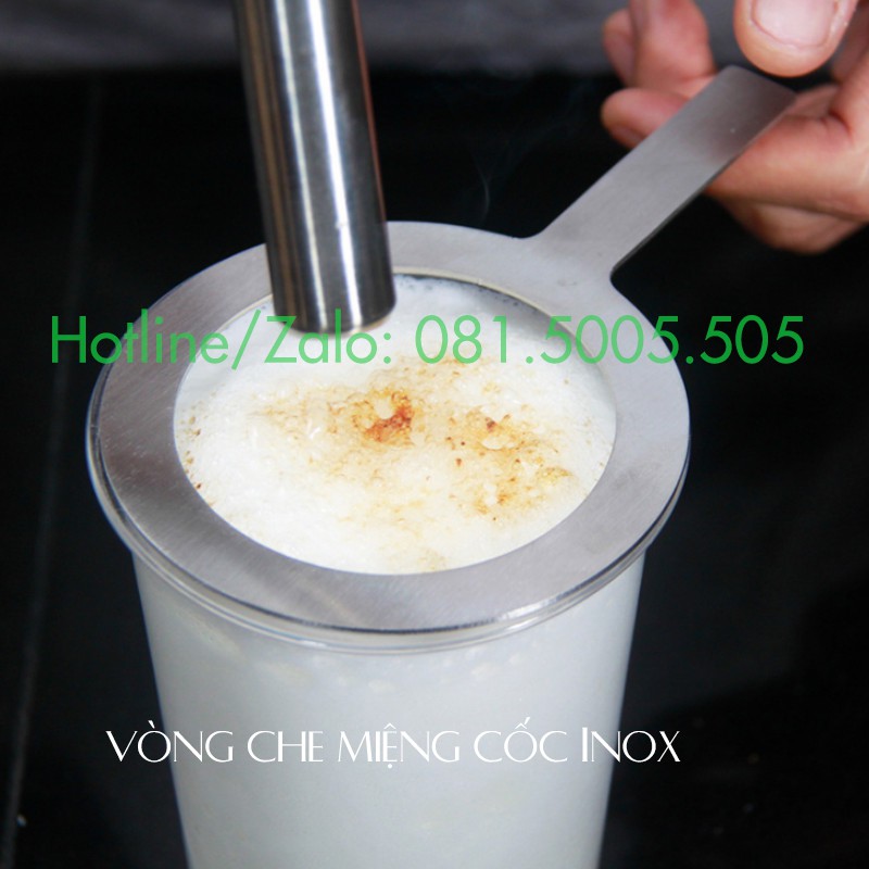 Vòng che miệng cốc chất Inox làm món Trà sữa Nướng - Vòng che lửa miệng ly món trà sữa nướng
