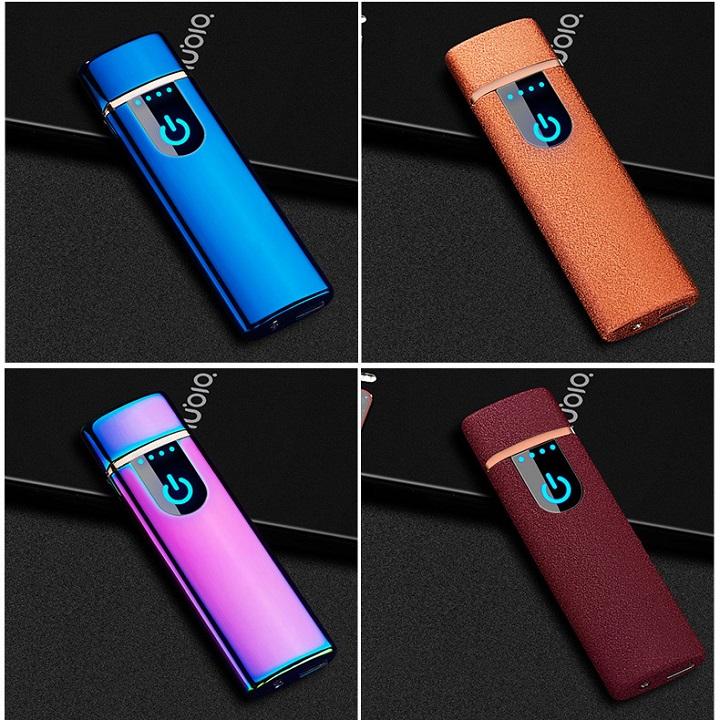 Bật Lủa Sạc Điện Cao Cấp LIGHTER Cảm Ứng Vân Tay Nút Nguồn độc đáo