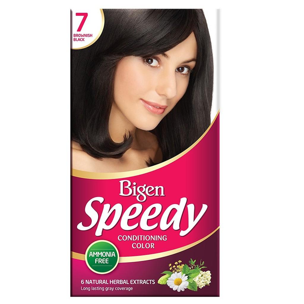 [HCM]Thuốc nhuộm tóc Bigen Speedy số 7 màu Brownish Black Nâu Đen
