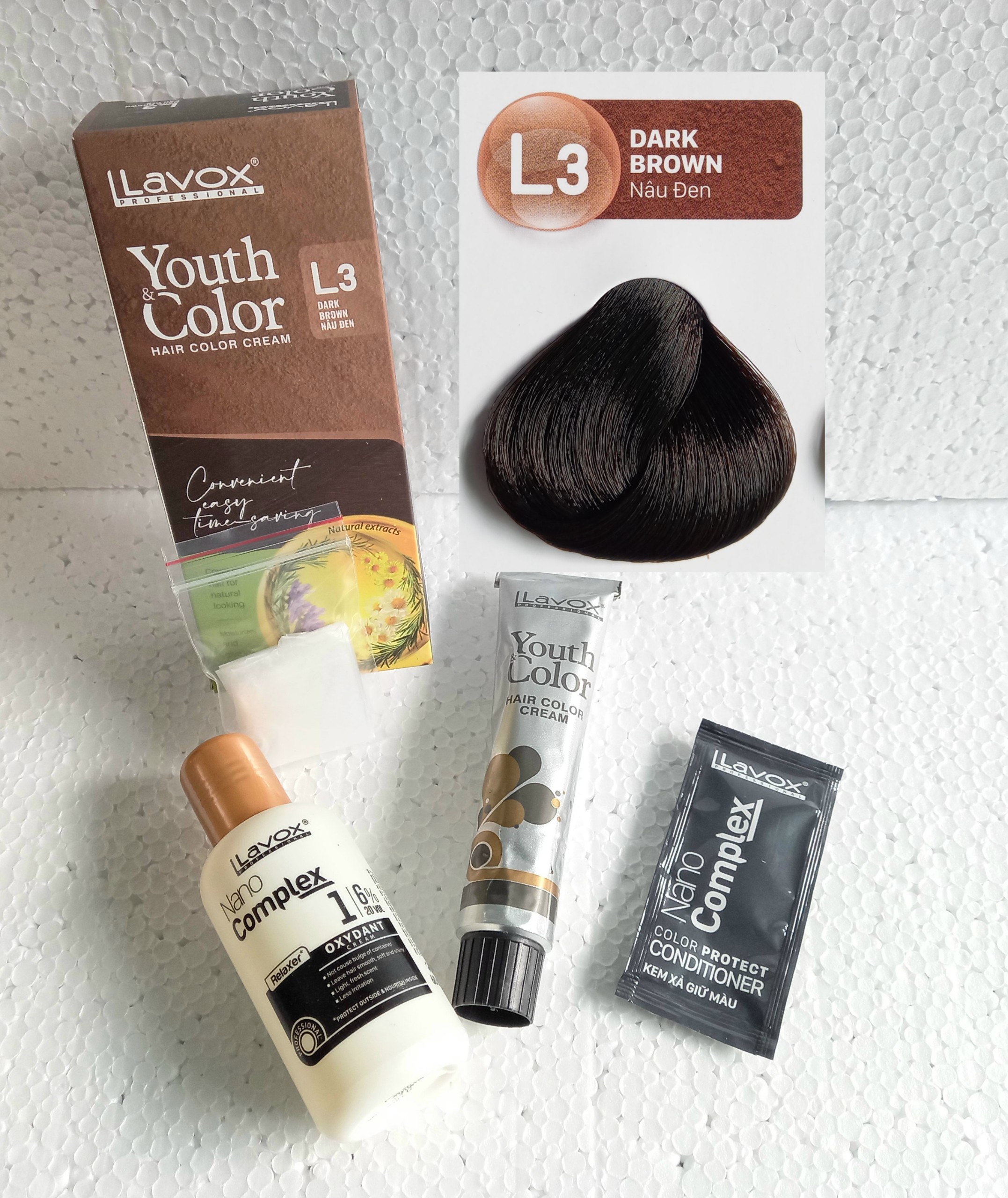 phủ bạc [tặng Oxy] Nhuộm lavox Phủ Bạc 100 Youth & Color Hair Color