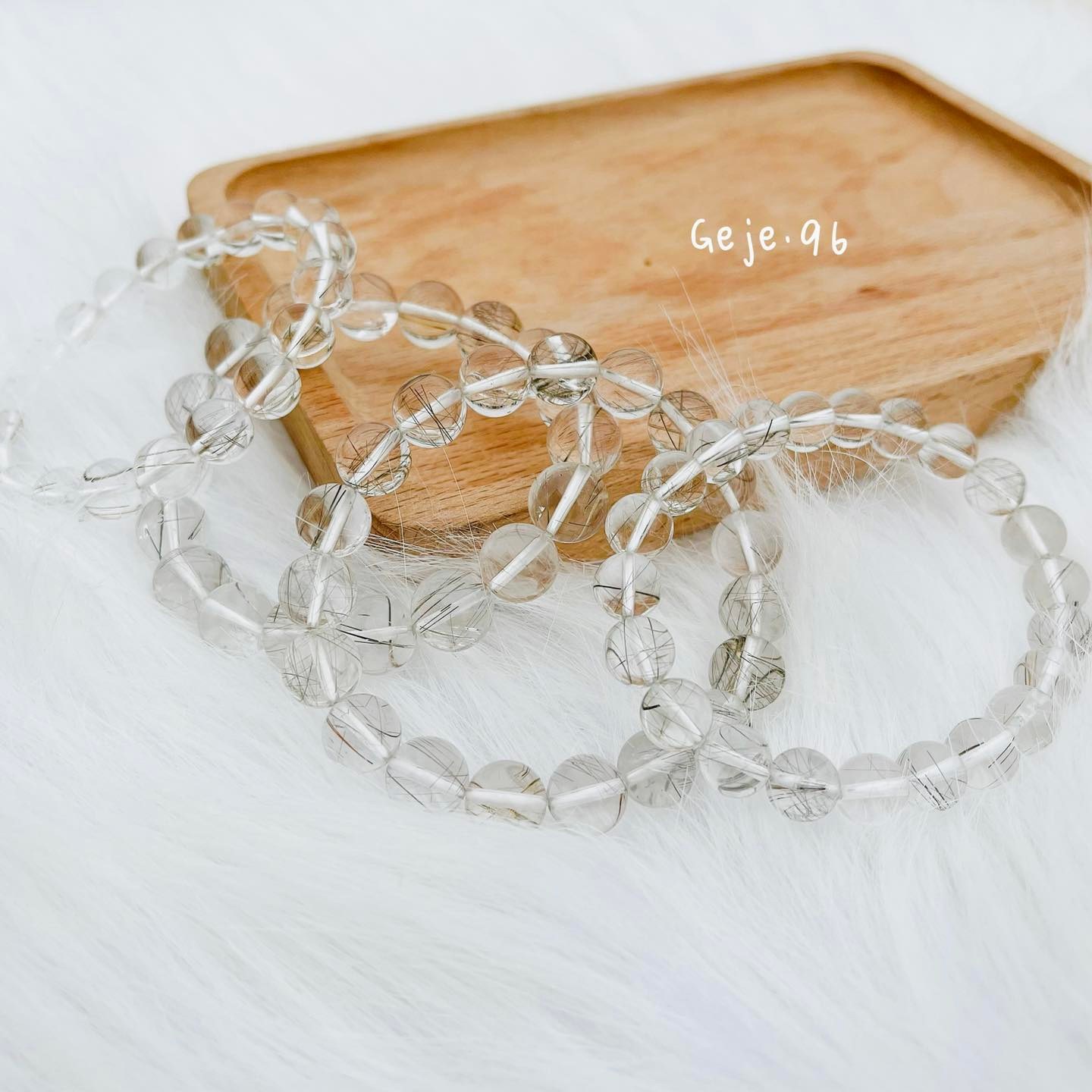 VÒNG TAY THẠCH ANH TÓC BẠCH KIM