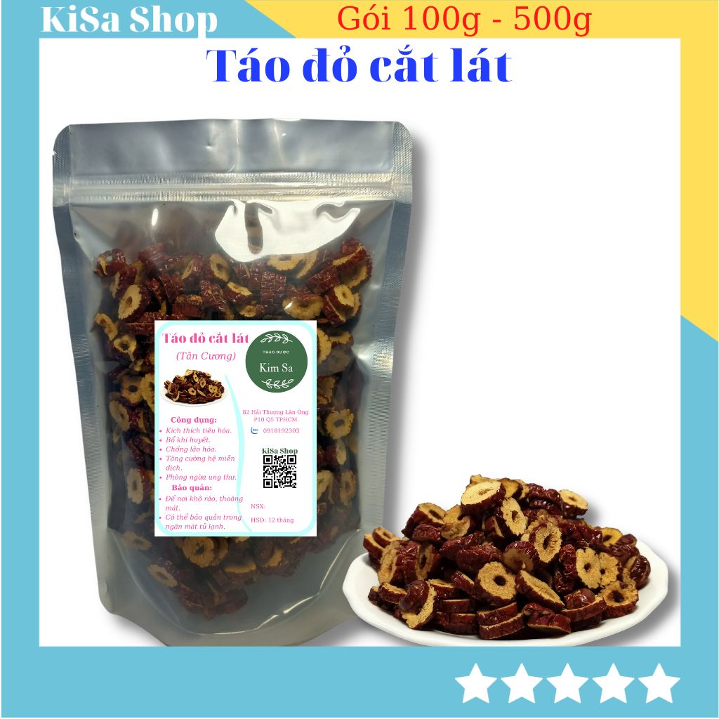 Táo đỏ cắt lát sấy khô không hạt