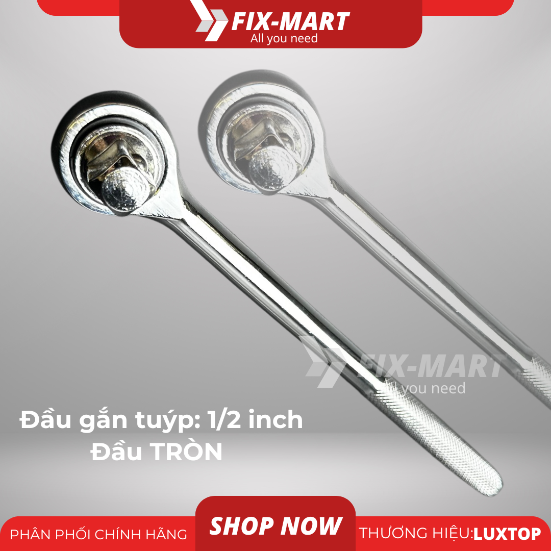 Cần siết tự động 1/2 có đảo chiều đầu tròn Luxtop