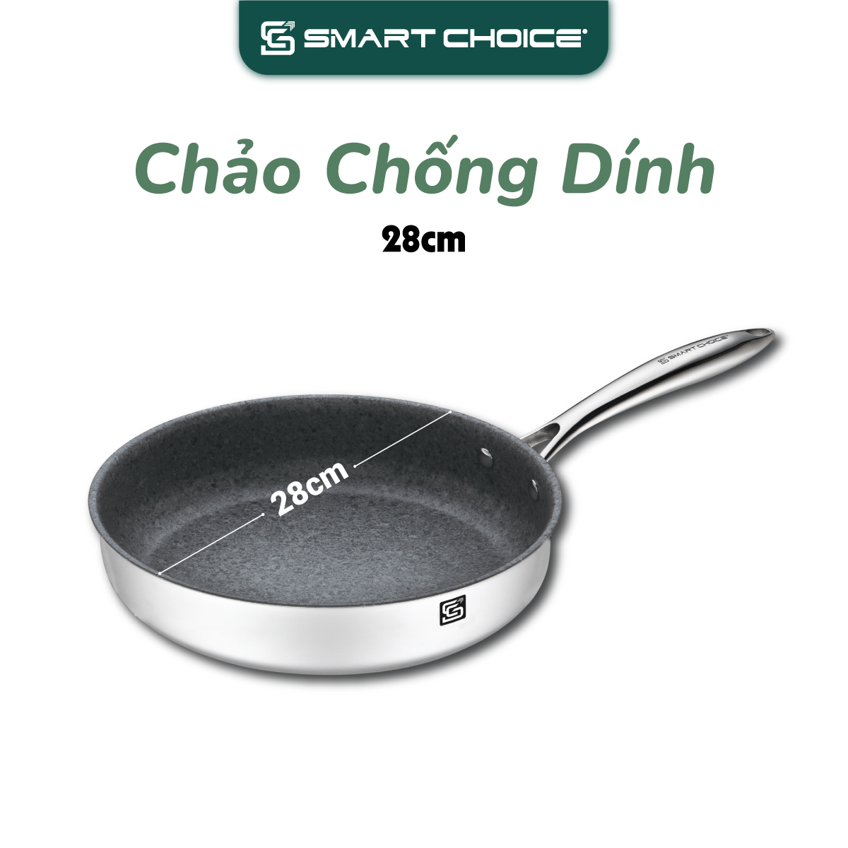 Chảo Chống Dính SmartChoice, Chảo Chống Dính Ceramic, Chảo Inox 3 Đáy.