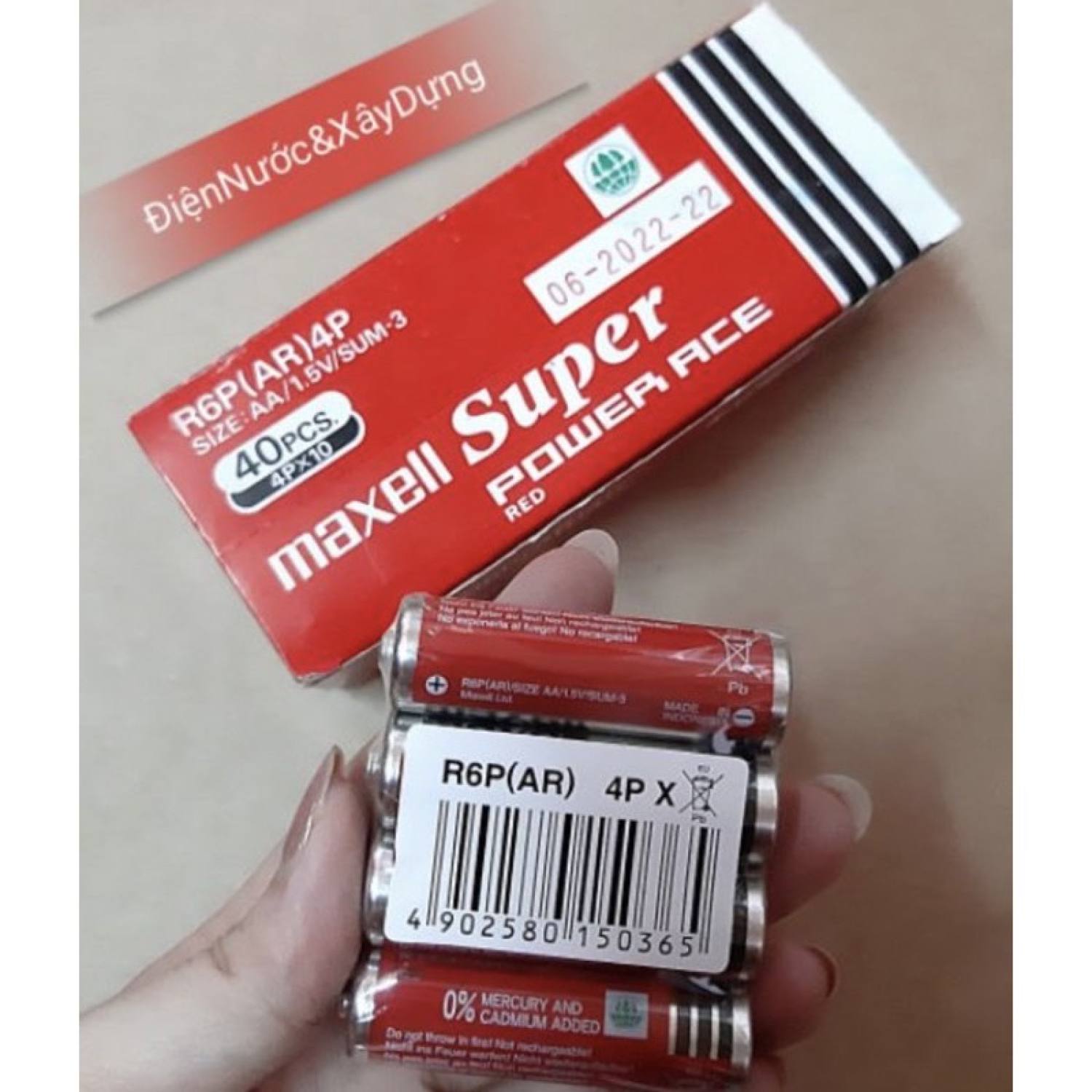 Vỉ 4 viên pin aa 1.5v super maxell đỏ giá tốt chính hãng