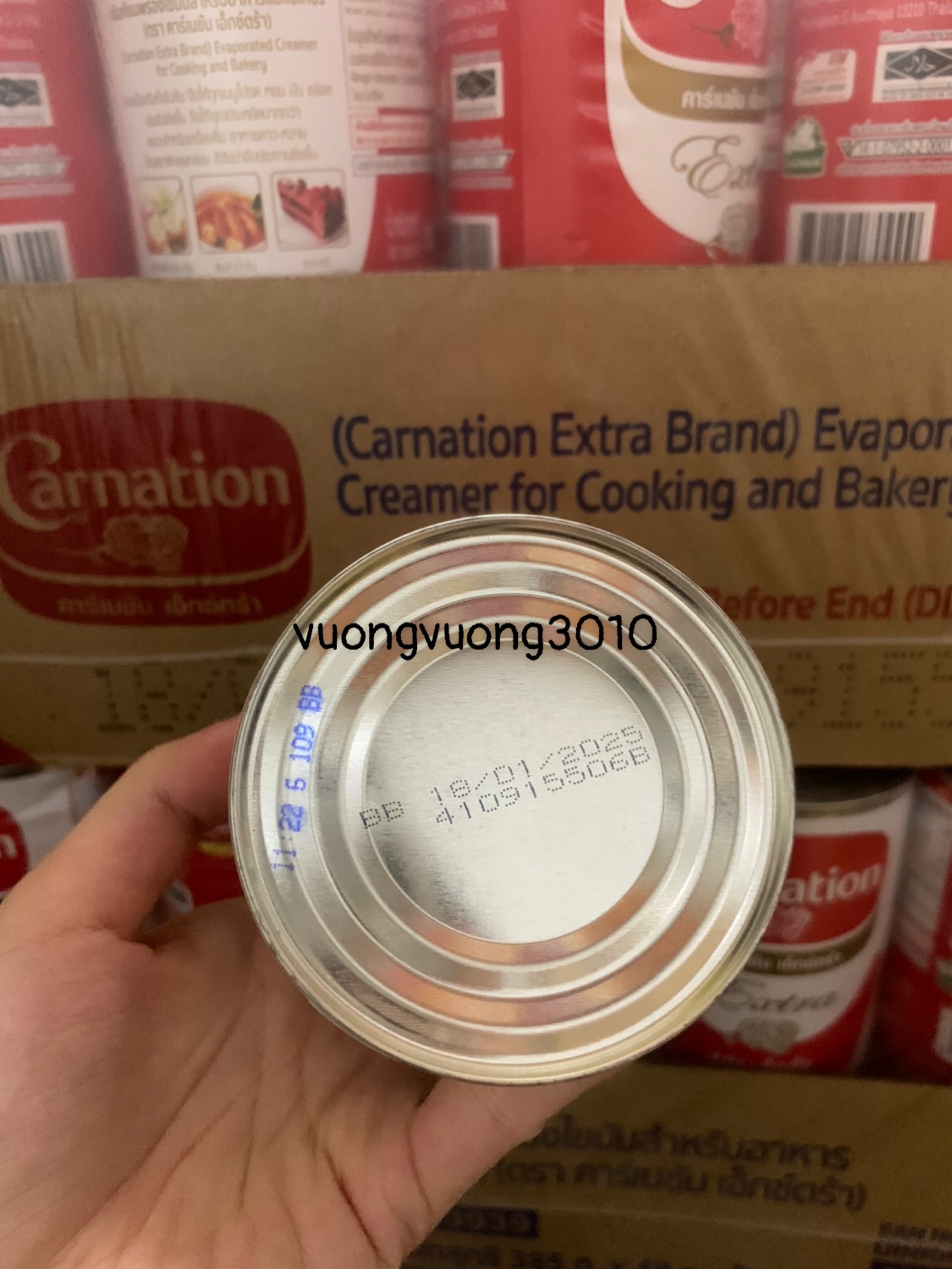 Sữa Nước Béo và Sữa Đặc Carnation ( sữa ba bông ) Thái Lan Lon 385g