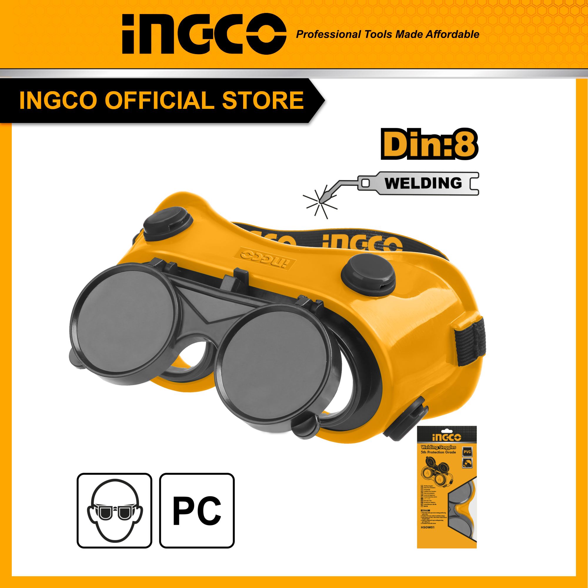 Ingco kính đeo bảo vệ mắt hsgw01