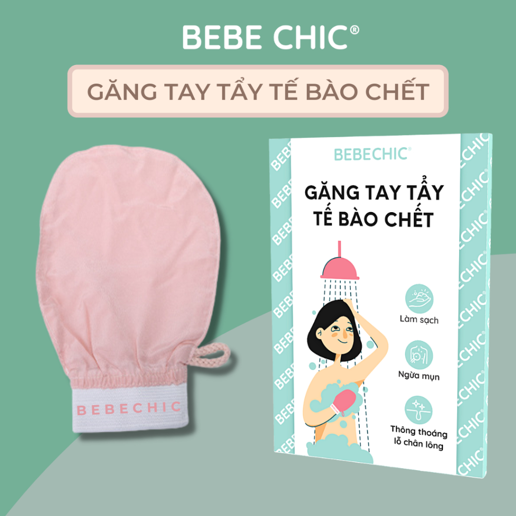 Găng Tay Tẩy Da Chết Làm Sạch Da Cao Cấp BEBECHIC