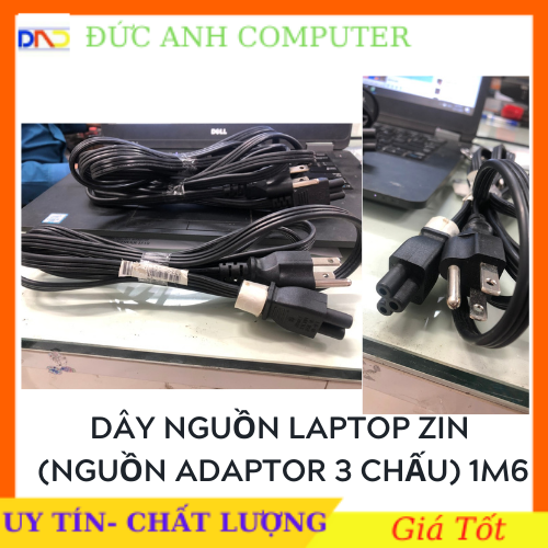 Cáp Nguồn LAPTOP Dài 1.5M Loại Dẹp Xịn 3 Chấu- Dây Nguồn 3 Chấu Adaptor