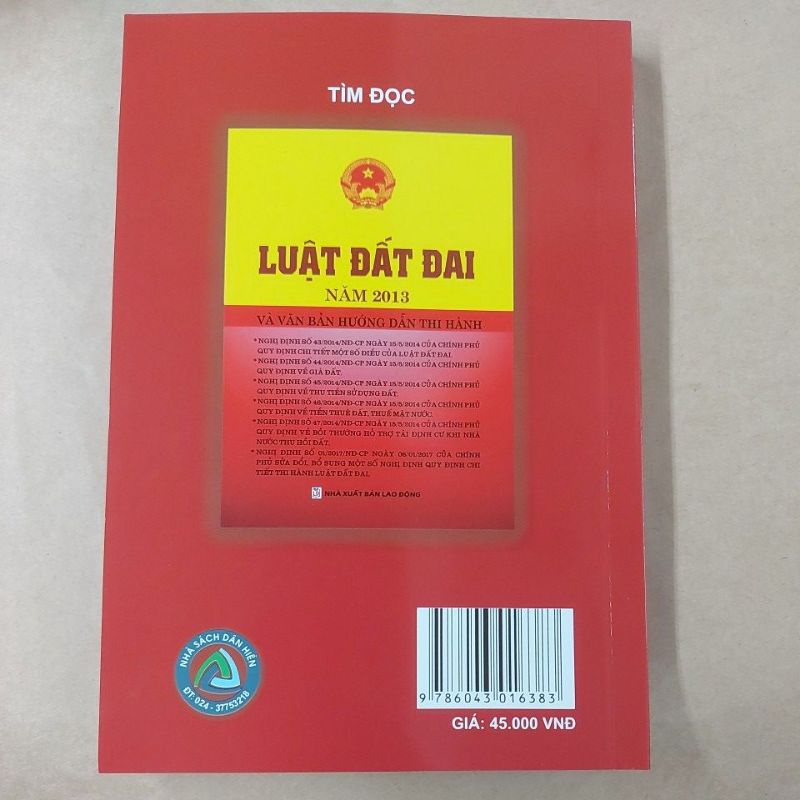Sách - Luật Đất đai (Sửa đổi bổ sung năm 2018)