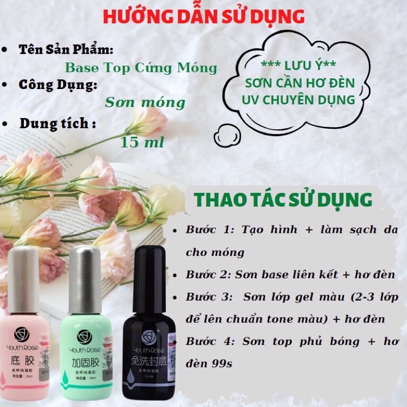 Base hoa hồng sơn liên kết móng(chai hồng)