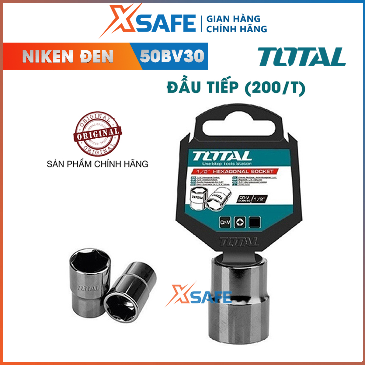 Head tube hexagonal 1/2 inch total is made of material by 50bv30, high heat-resistant, are nickel plated black, use for the nut medium size of motorcycle (large displacement), machinery of automobile 4 autochthonous-distribution genuine xsafe