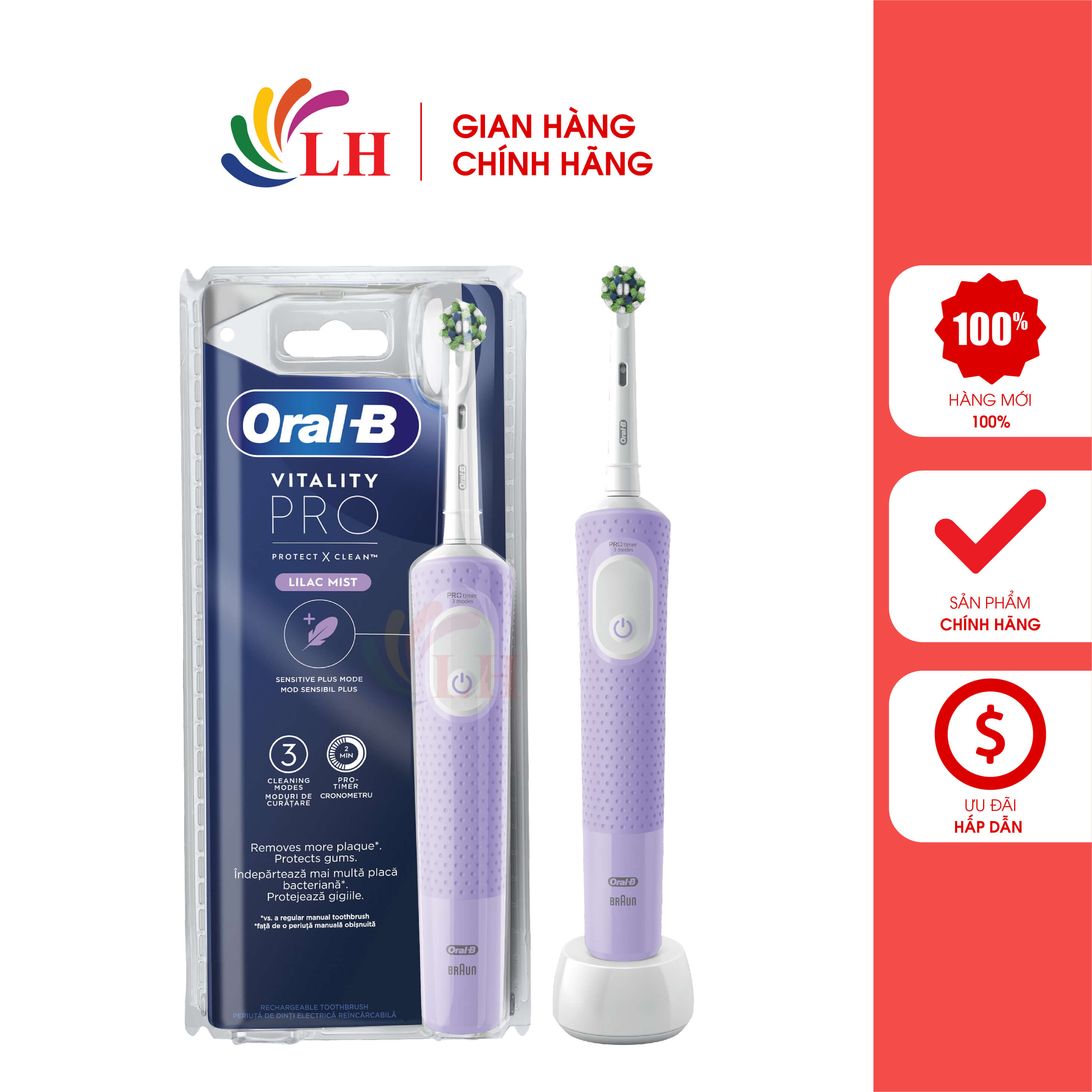 Bàn Chải Điện Oral-B Vitality Pro Protect X Clean (Vỏ Nhựa) - Thiết Kế Nhỏ  Gọn, Dễ Thao Tác, Màu Sắc Thời Trang | Lazada.Vn