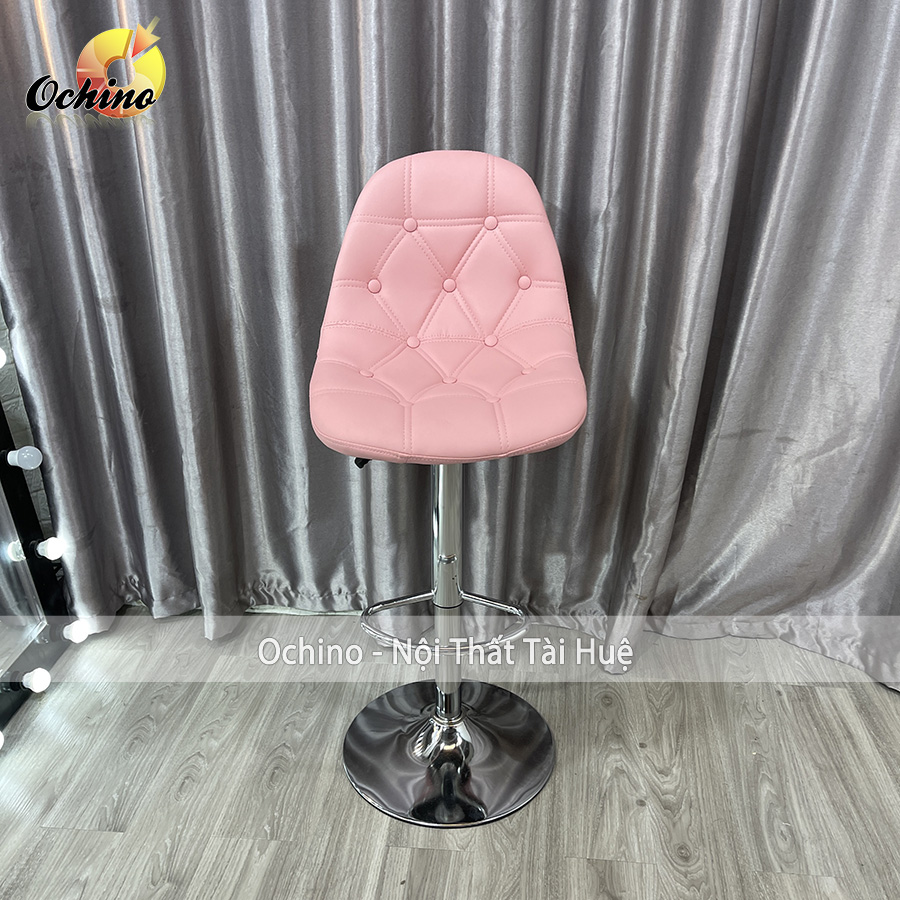 Ghế Bar, Ghế Trang Điểm, Ghế Livestream, Ghế makeup, Ghế Quầy Bar- Mẫu Cúc Cách Điệu(Làm Bằng Da, Xoay 360 Độ)