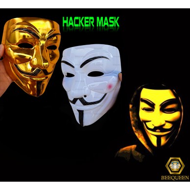 Combo 2 Mặt Nạ Hacker Vàng Và Mặt Nạ Trắng