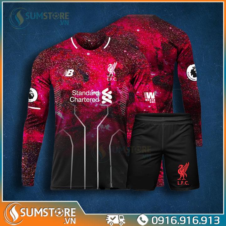 Bộ Đồ Đá Banh Thể Thao Độc Lạ Dài Tay  - CLB Liverpool Galaxy 2020 - Thun Thái 4 Chiều