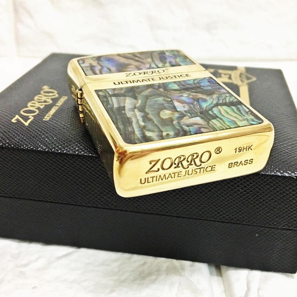 Hộp Quẹt Bật Lửa Xăng Đá Độc Zorro Khảm Xà Cừ ( Không Xăng )