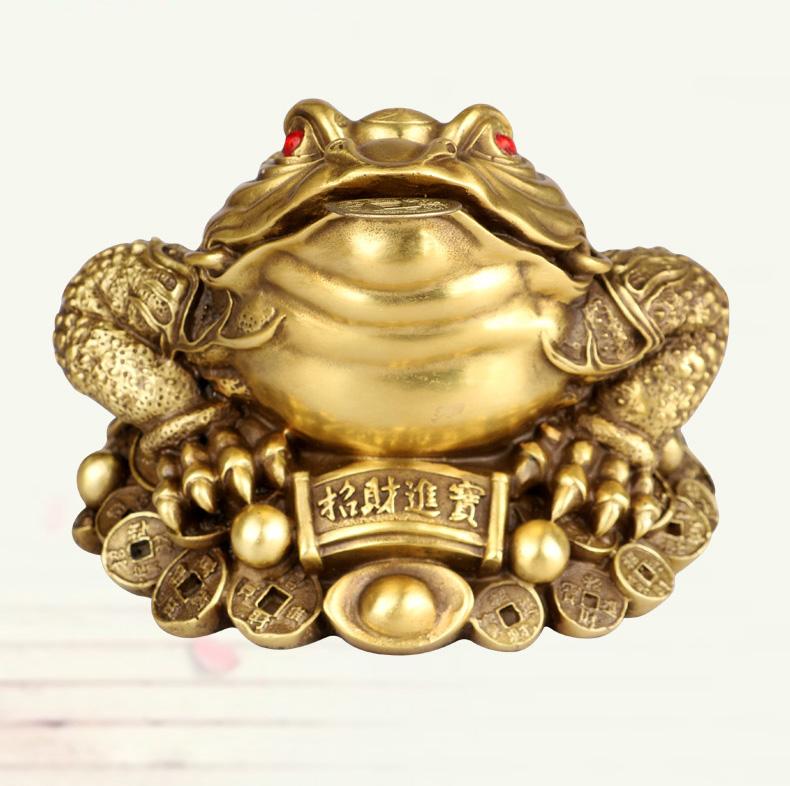 Tượng Thiềm thừ - Bằng đồng thau cao 10cm