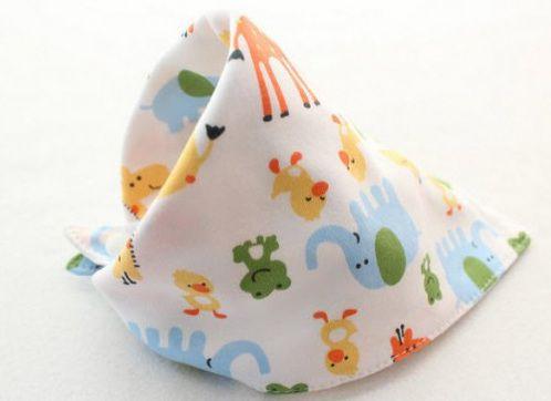 Khăn Yếm Tam Giác Cotton 2 Lớp Cúc Bấm