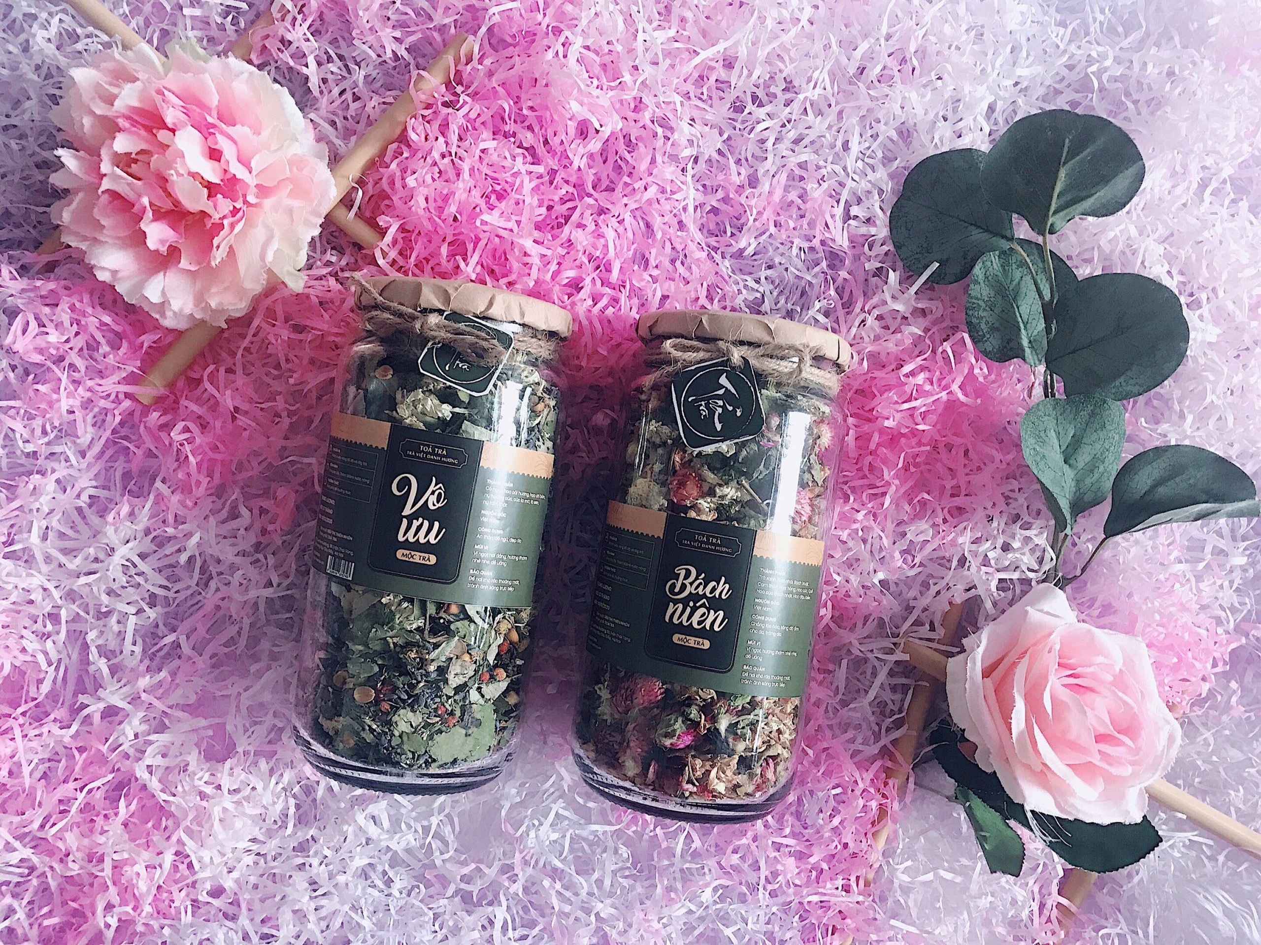 [Sét quà tặng trà hoa cao cấp] Vô ưu mộc trà, Bách niên mộc trà Mộc Sắc