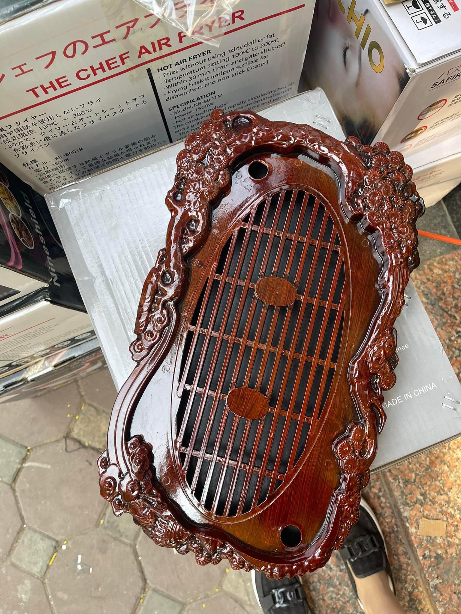 [FREESHIPPP] KHAY ĐỰNG TRÀ NHỰA  GIẢ  GỖ