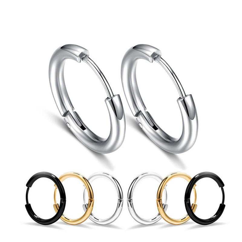 Set 2 Bông Tai Nam Inox Khoen Tròn Cực Chất (2 chiếc)