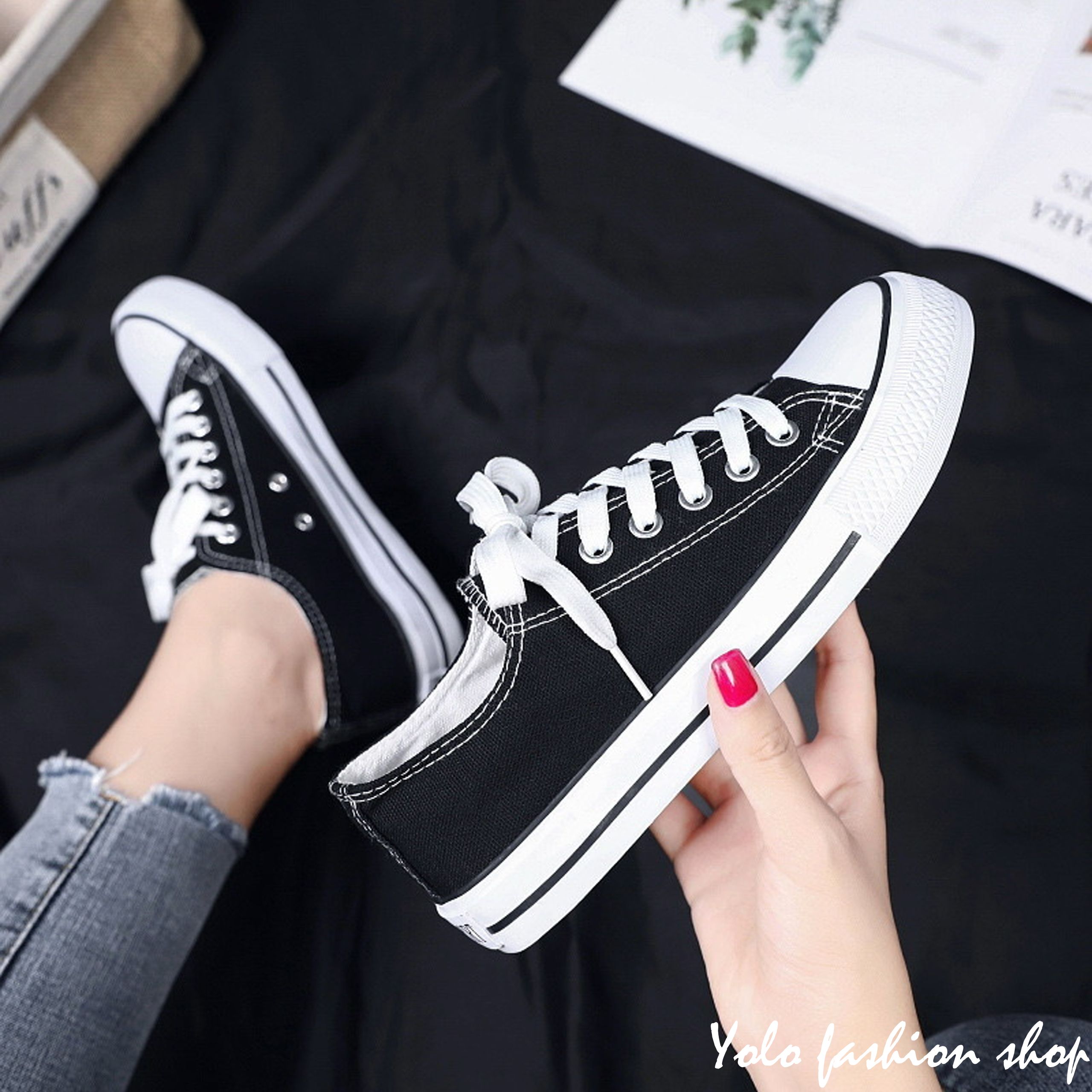 [Hoàn tiền 15%]SALE Giày thể thao nữ đế êm dáng basic cổ ngắn-TT9