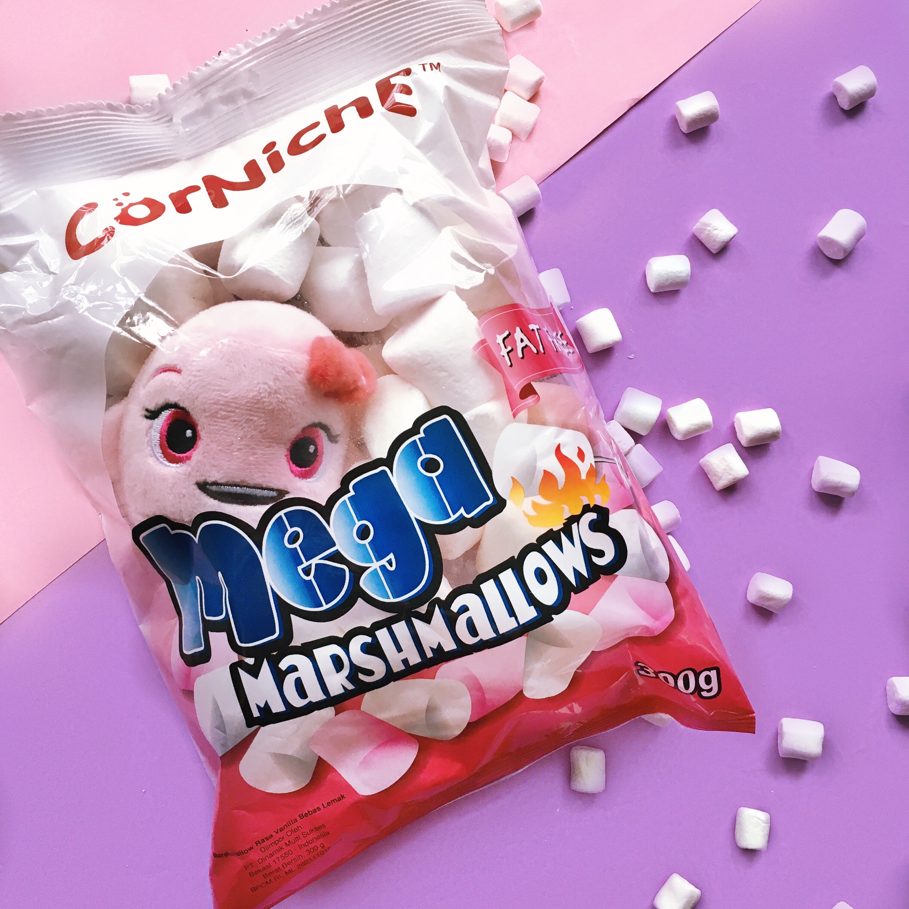 Kẹo xốp marshmallow trắng hồng 120g