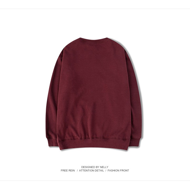 Áo Sweater Nelly Heybig trơn màu đỏ đô