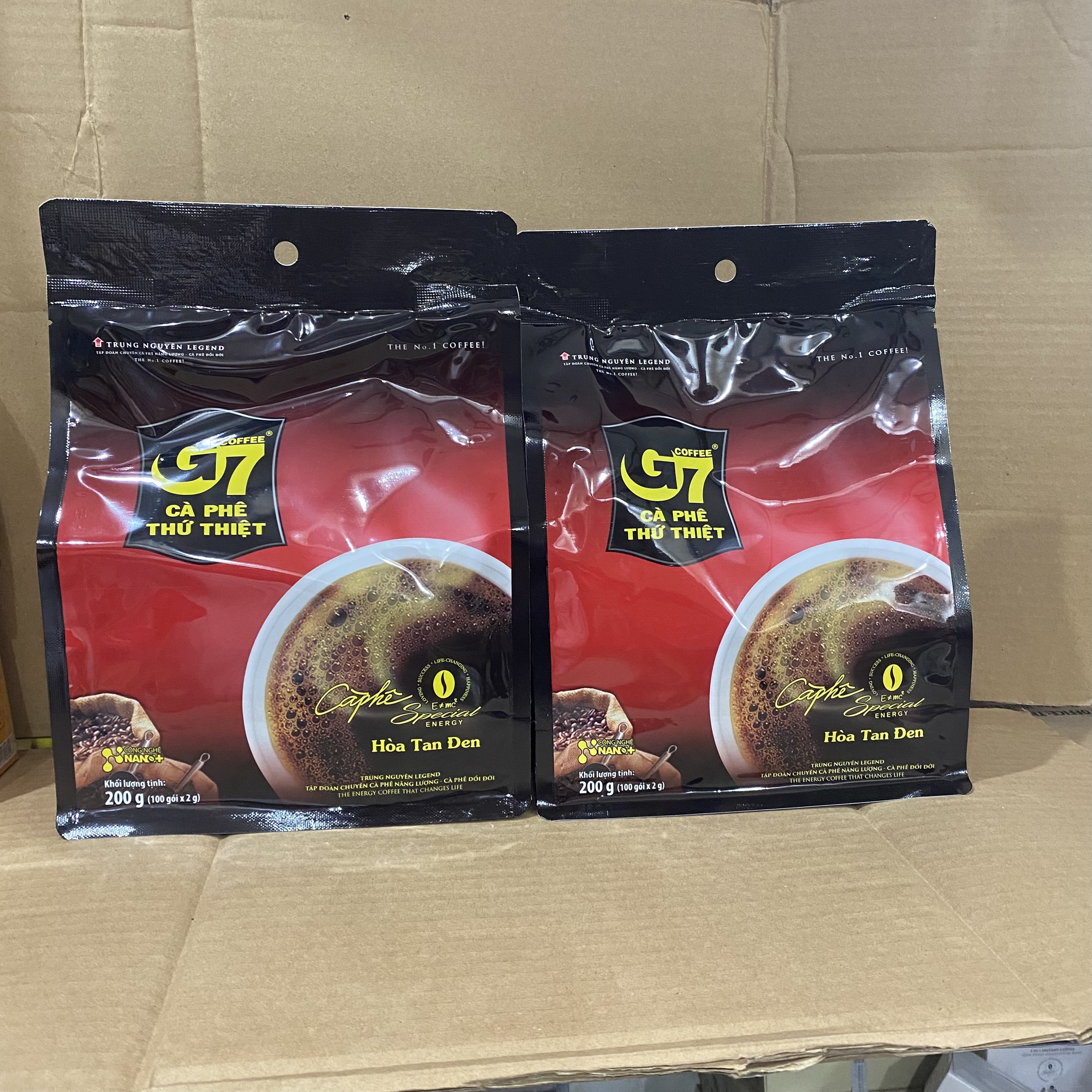 Cà Phê G7 Hòa Tan Đen - Không Đường - Bịch 100 gói 2g