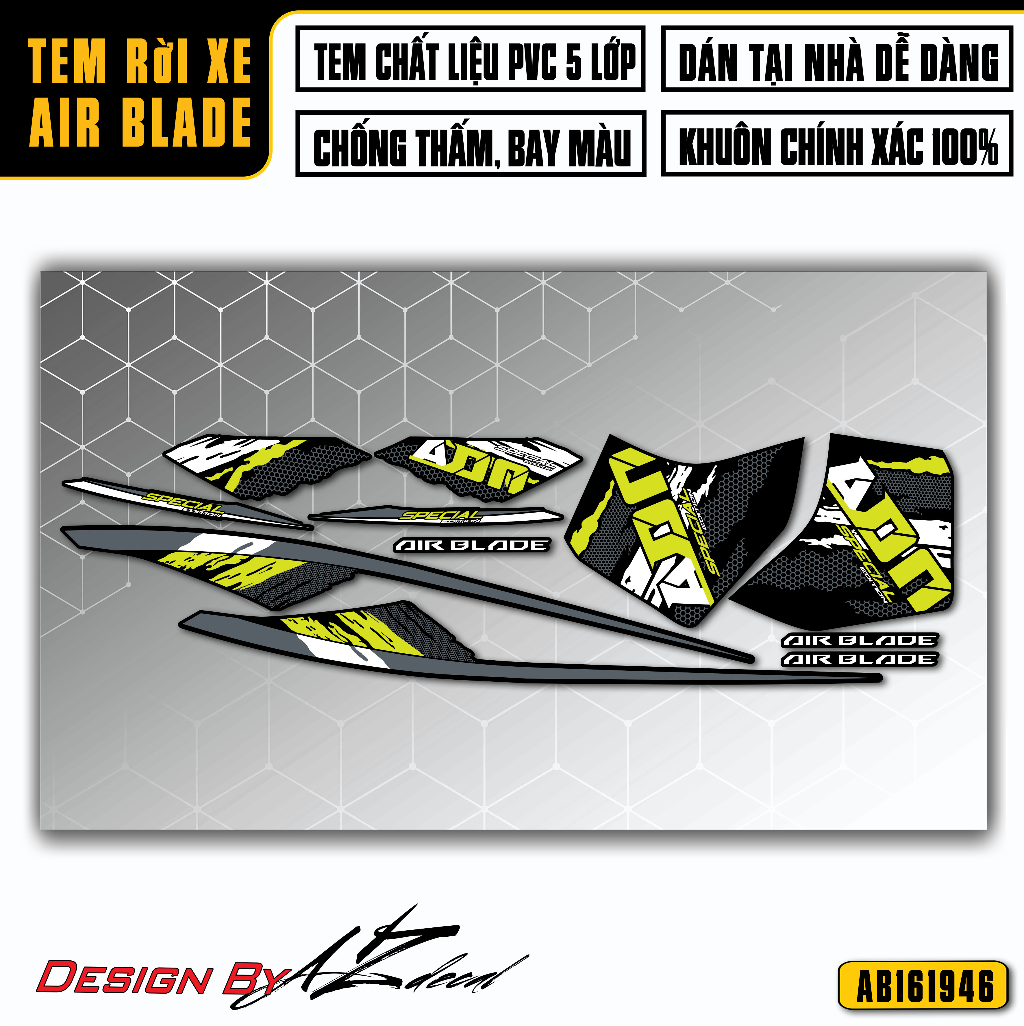 Tem Airblade Thiết Kế Special Edition | AB46 | Team Decal Dán Xe Máy ...