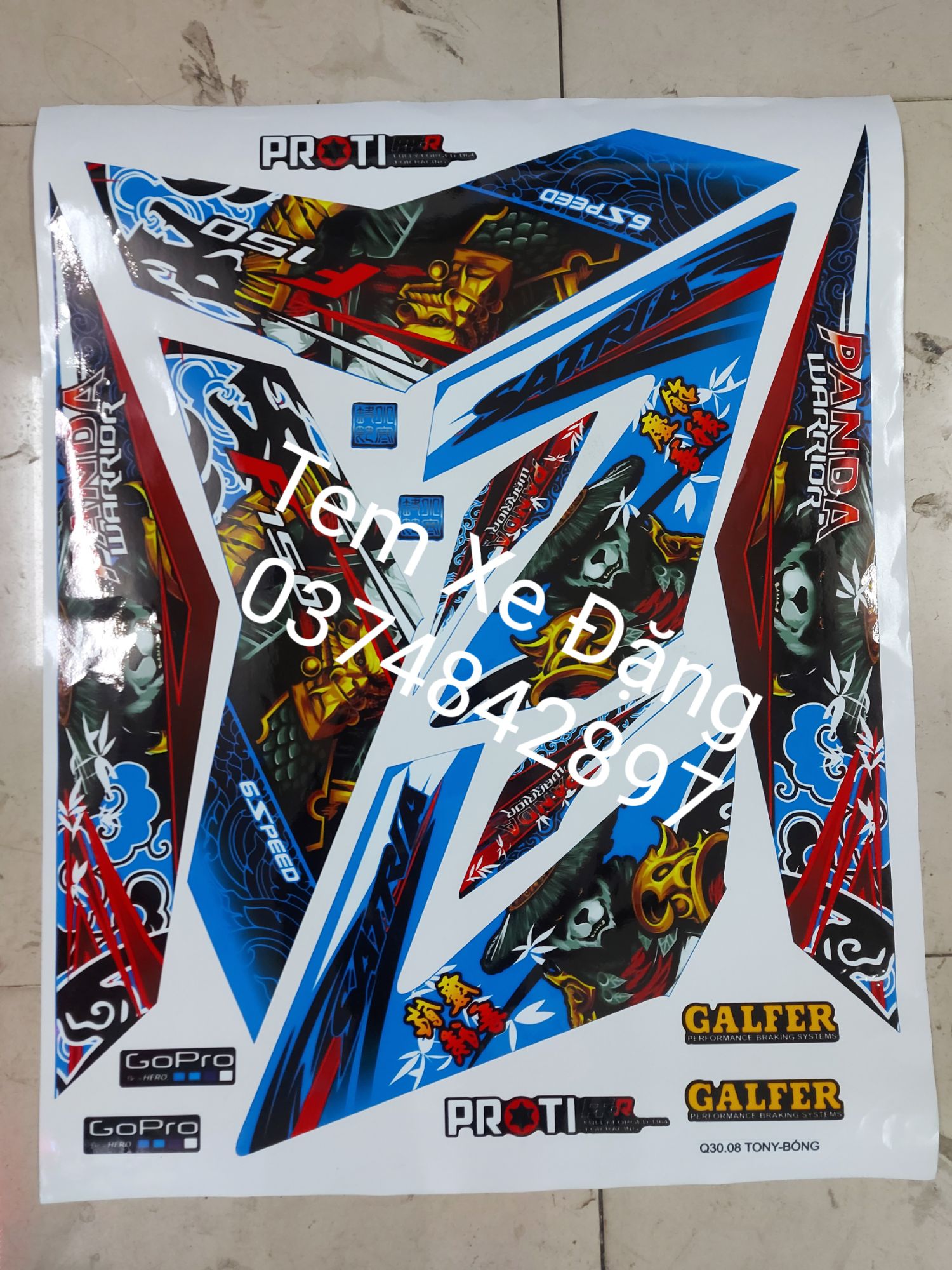 [HCM]Tem xe satria - raider  mẫu tem rời dán xe xanh xe đen cao cấp