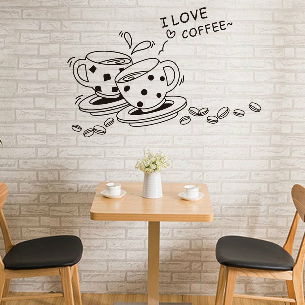 DECAL DÁN TƯỜNG LY COFFEE