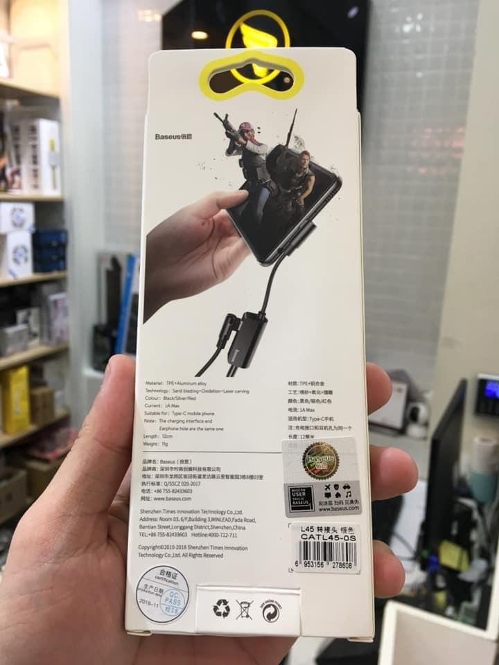 Cáp chuyển Baseus L45 Type-C sang Audio 3.5mm + Type C