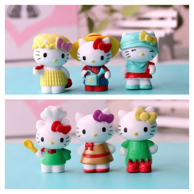 Set 6 mô hình Hello Kitty siêu dể thương