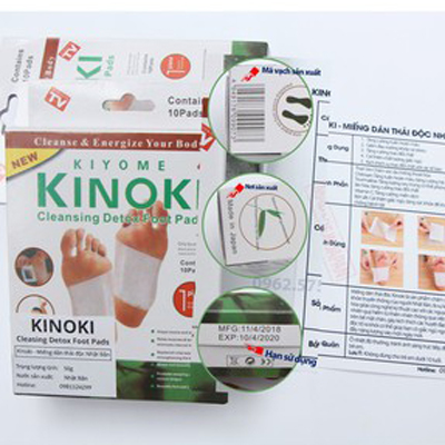 Hộp 20 miếng dán chân thải độc Kinoki hàng Nhật Bản ( 20 miếng / 1 hộp )