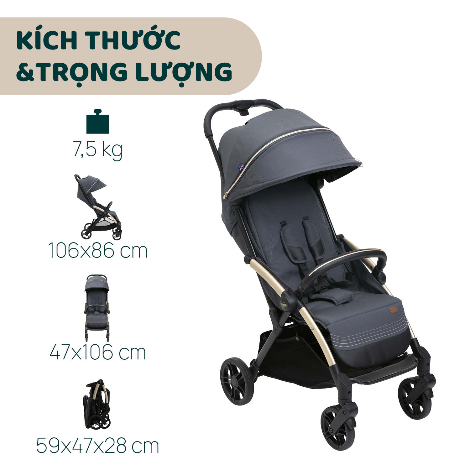 Xe đẩy gấp gọn Chicco Goody Xplus
