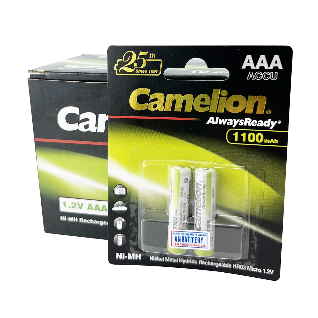 Pin sạc aaa camelion alwaysready 1100mah - vỉ 2 viên hàng chính hãng