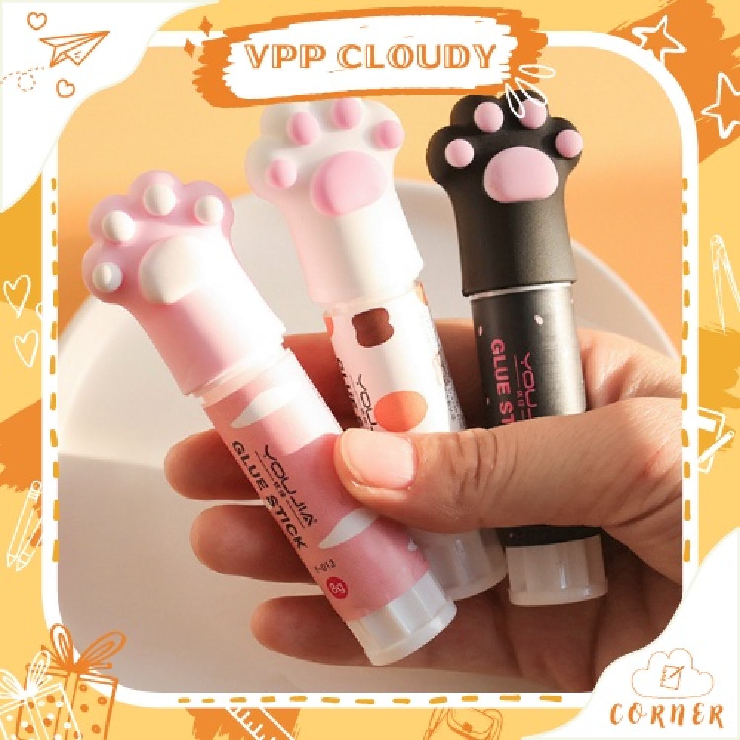 Hồ Khô Dán Giấy Hình Thú Siêu Dễ Thương Cute Cho Bé