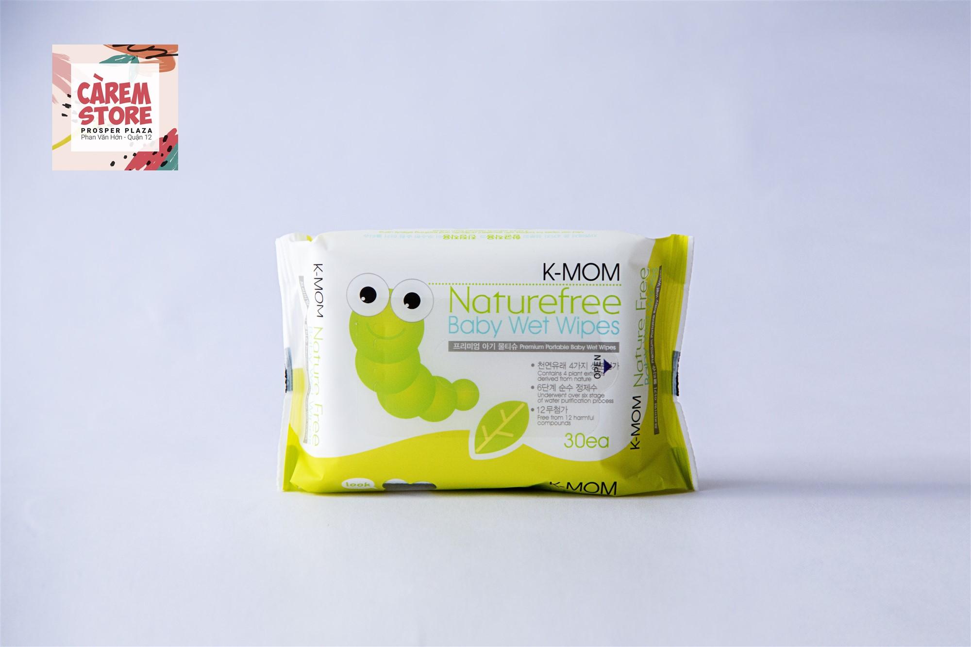 [HCM][Combo 4 gói] Khăn giấy ướt Kmom-Hàn Quốc - 30 tờ