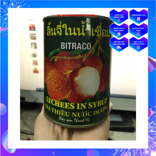 [HCM]VẢI THIỀU NƯỚC ĐƯỜNG 565GR  NHÃN XANH Xuất Thái