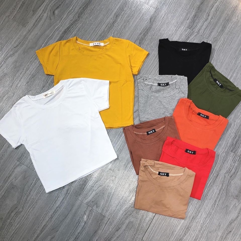 áo croptop trơn cộc tay