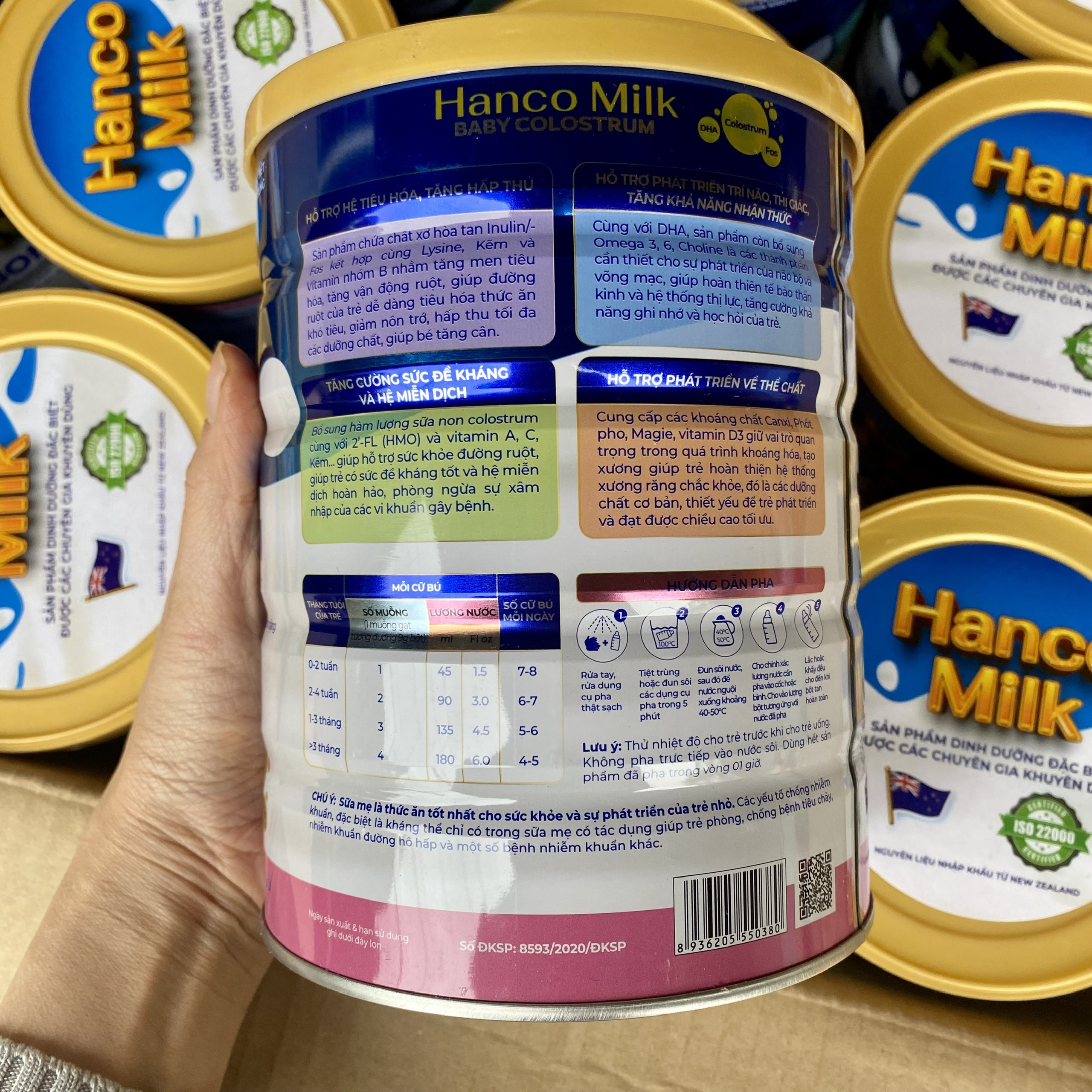 Sữa Hanco Baby Colostrum 900g (Sữa cho trẻ sơ sinh 0-6 tháng) Giảm nôn trớ