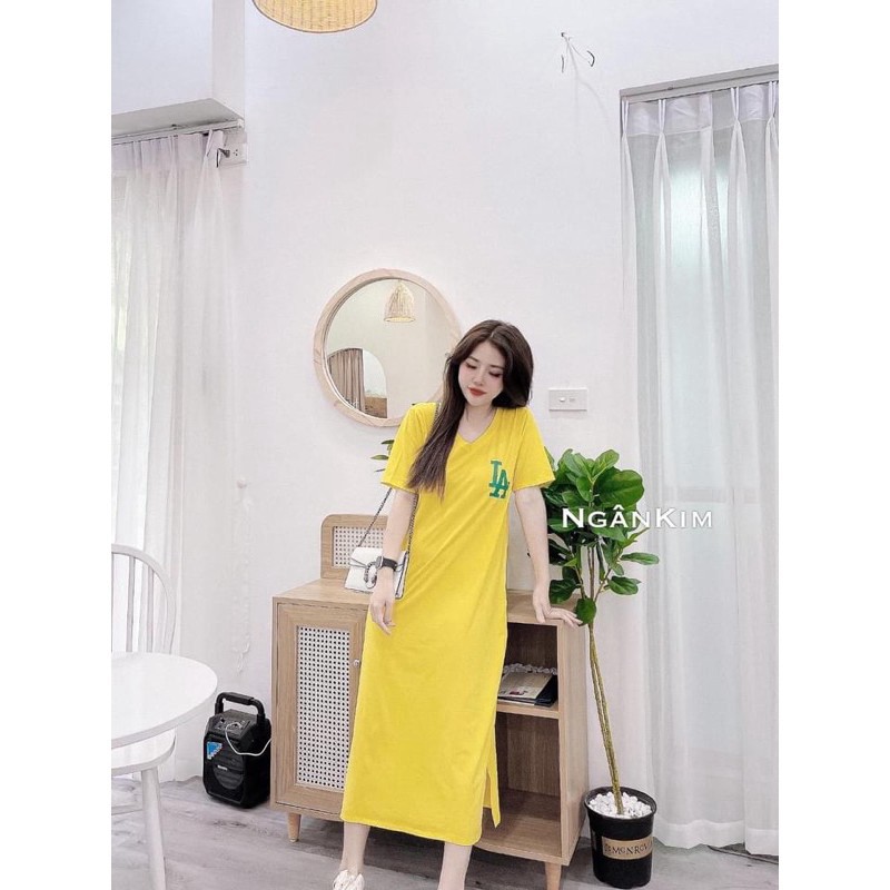 Váy suông - Đầm suông LA đan lưng dáng dài