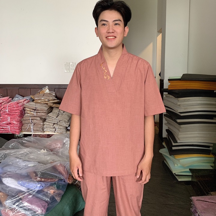 NAM THUYỀN Trang phục truyền thống, Quần Áo Phật Tử nam, Đồ Lam Phật Đi Chùa nam mẫu nam thuyền