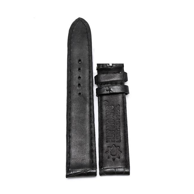 Dây đồng hồ da cá sấu size 16 - 18 - 20 màu đen TH8201