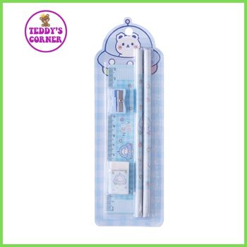 [ Sale Lớn] Bộ Combo Học Tập Xinh Xắn ( 2 bút chì, 1 cục gôm, 1 thước, 1 đồ chuốt)