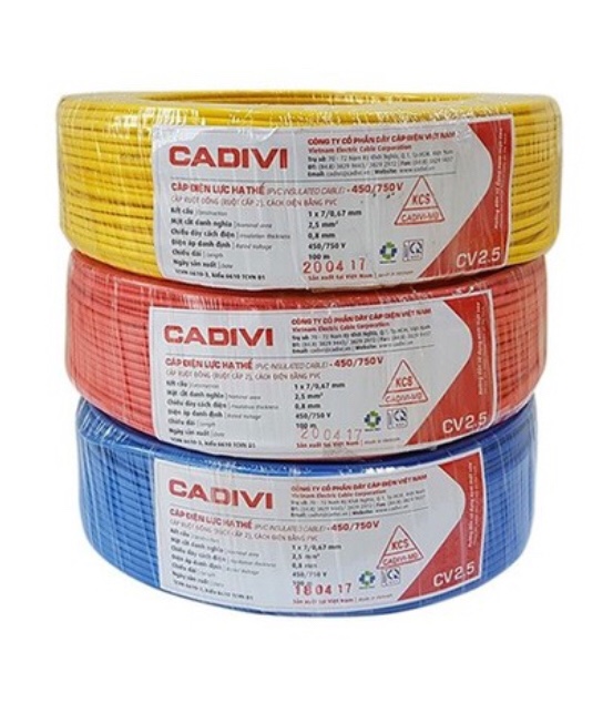 [HCM]Dây điện đơn 2.5 Cadivi cuộn 100 mét