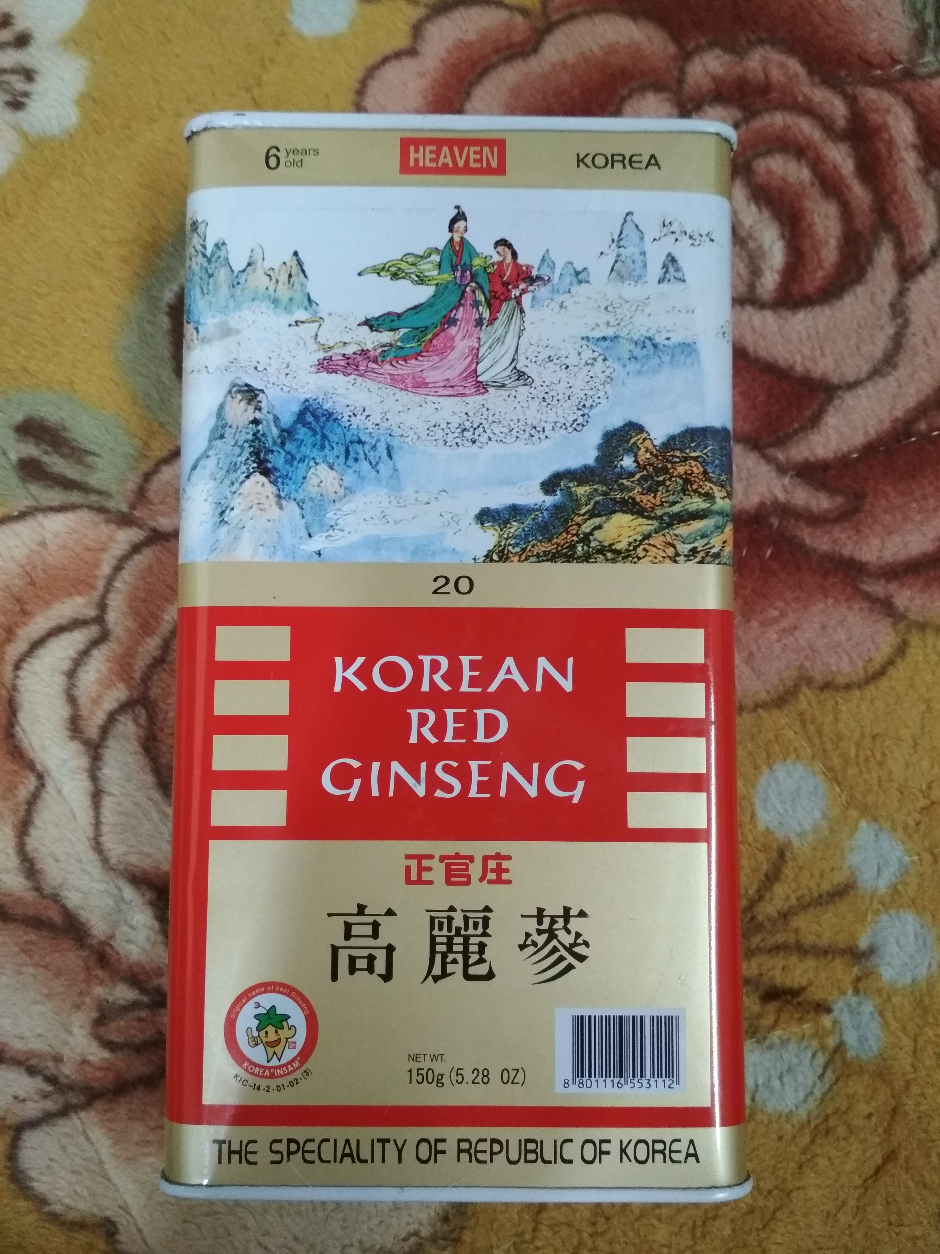 [NET_50GR. CHÍNH HÃNG] NHÂN SÂM HÀN QUỐC CỦ KHÔ 6 NĂM TUỔI, HỘP SẮT